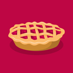 vector hand drawn apple pie illustration template