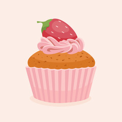 vector cute cupcake illustration template
