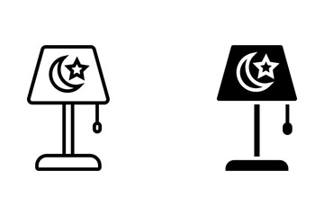 Desk lamp icon Flat line and glide style vector template symbol