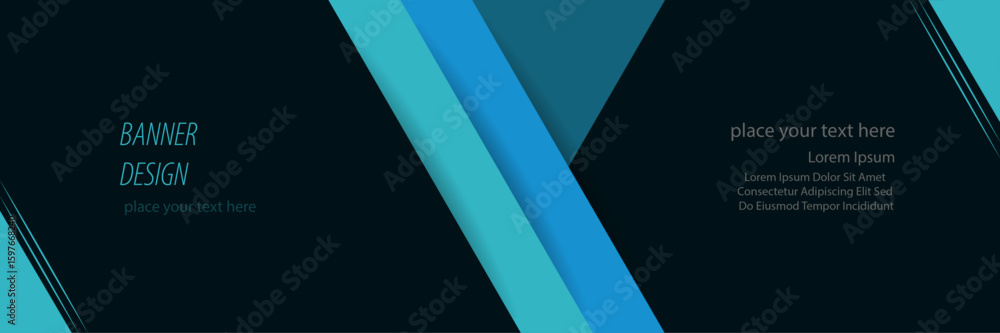 Poster abstract banner design with multiple color shape – minimal banner template with double line – creati