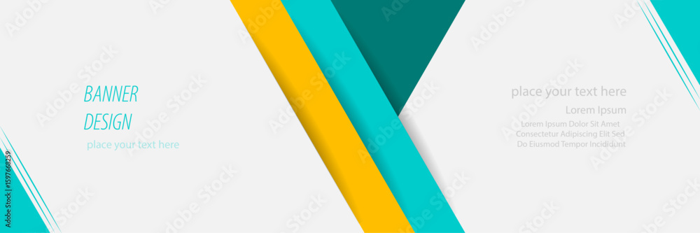 Poster abstract banner design with multiple color shape – double line minimal banner template – creative ba