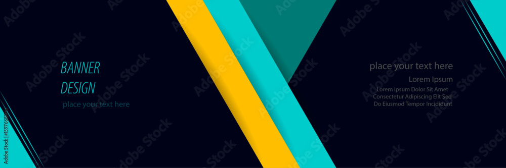 Poster abstract banner design with multiple color shape – double line minimal banner template – creative ba