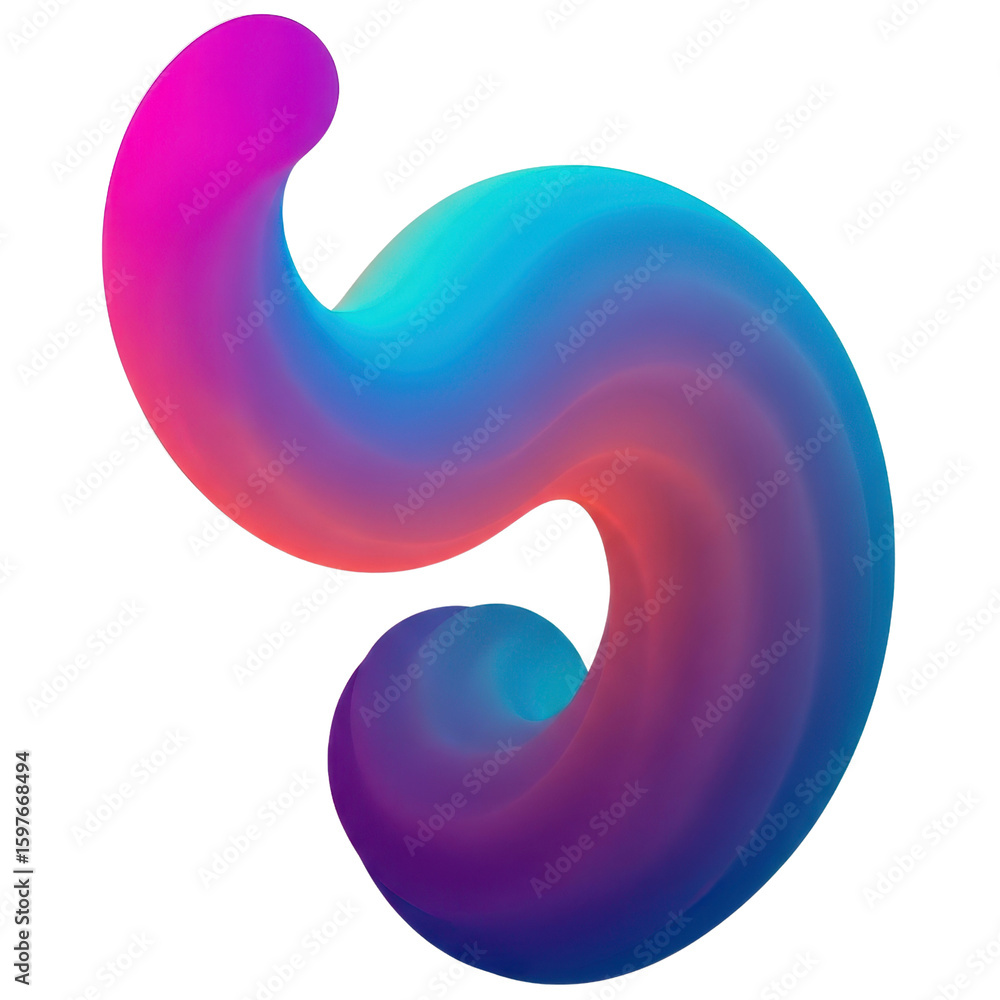 Fototapete abstract gradient fluid shape for design element isolated png with transparent background
