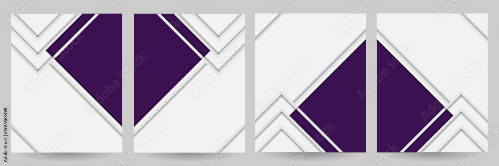 Poster abstract cover background with multiple triangle shape – geometric violet minimal banner template – 