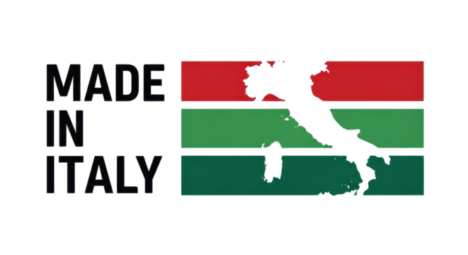 Made in Italy label with Italian flag colors isolated PNG with Transparent Background
