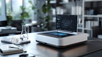 A portable scanner used in a science lab to digitize chemical structures