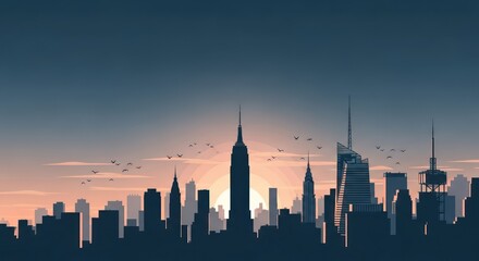 Obraz premium sunset over the city
