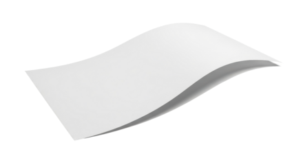 Wavy sheet of paper isolated PNG with Transparent Background