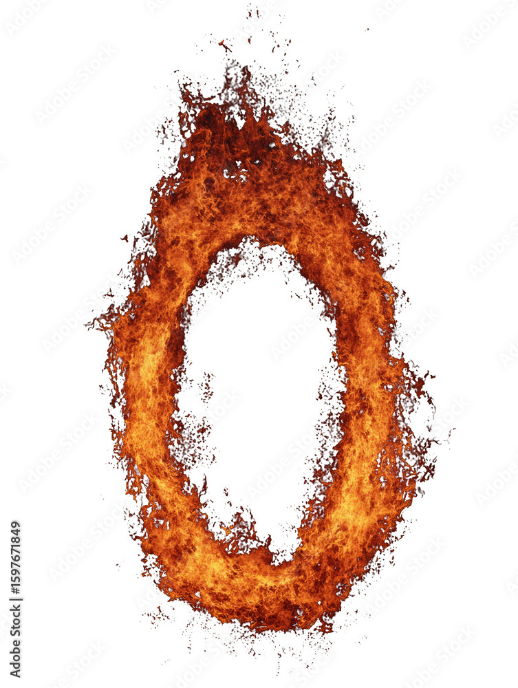 Fototapete the image is a close up of a large, fiery letter 