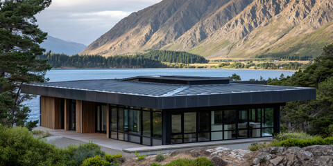 Modern Lakehouse Retreat New Roof Design New Zealand Architecture Lakeside Living Contemporary Home Exterior Dream Home Renovation Sustainable Building Peaceful Escape Vacation Property
