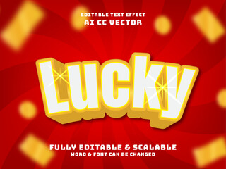 golden lucky shiny luxury game text effect. casino game