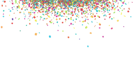 Falling festive confetti for celebration or party design isolated PNG with Transparent Background