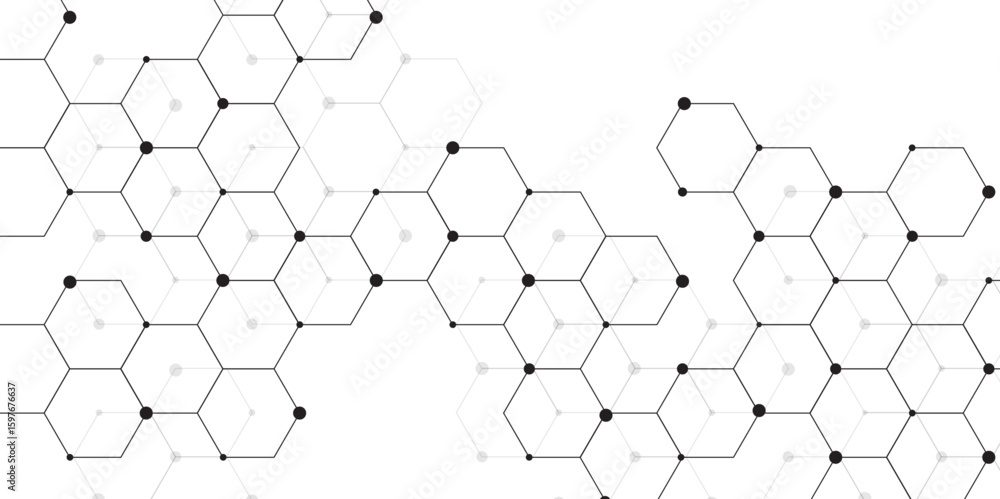 Poster molecular structure abstract tech background. geometric white background. vector banner design with 