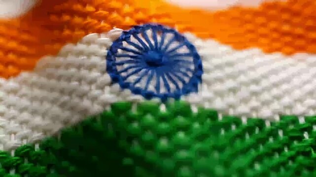 India flag made of beads for independence day india celebration