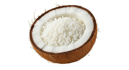 Isolated Coconut and Shredded Coconut