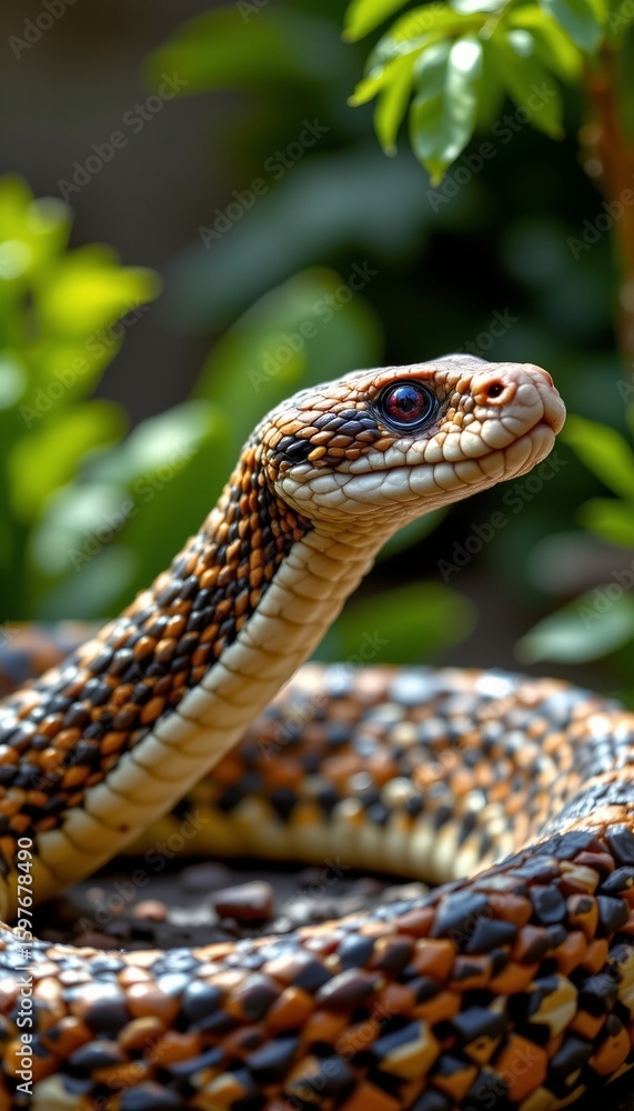 Fototapete create a lightwave 3d rendering of a snake in front of a background, the snake should be placed on t