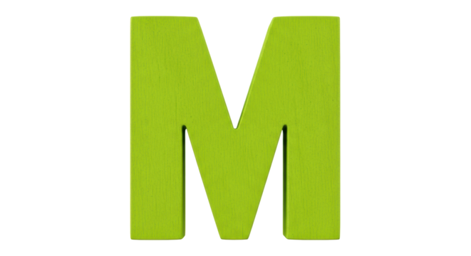 Isolated Letter M Wooden Toy