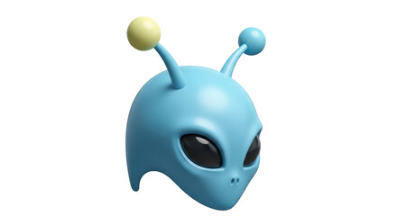 Isolated Blue Alien Head