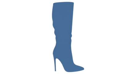 Isolated Blue High Heel Boot