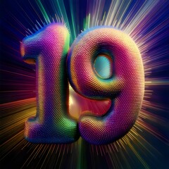 3d render of a glowing neon sign on a red background