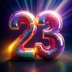 glowing numbers on a black background