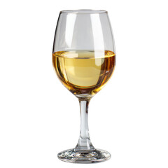 A glass of wine is sitting on a table