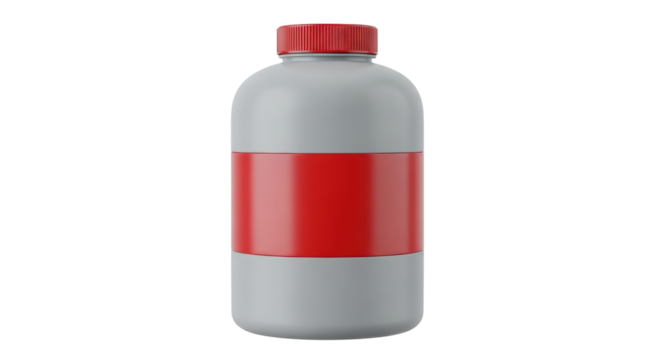Isolated Plastic Bottle with Red Label