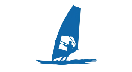 Isolated Silhouette of Windsurfer