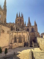 Apse and cimborio of Burgos Cathedral seen from Santa Maria la Nueva square
