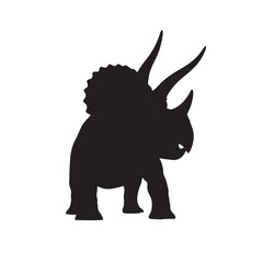 Triceratops Dinosaur Silhouette Vector Illustration