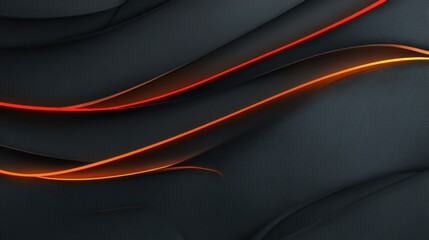 Dark abstract background with flowing orange lines