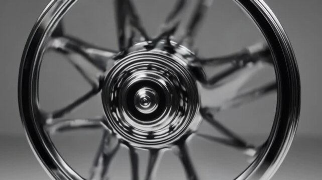 Spinning wheel being balanced with precise motion