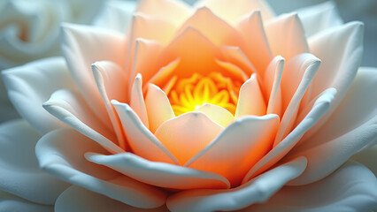 Obraz premium White petals blush around a golden heart of warmth 