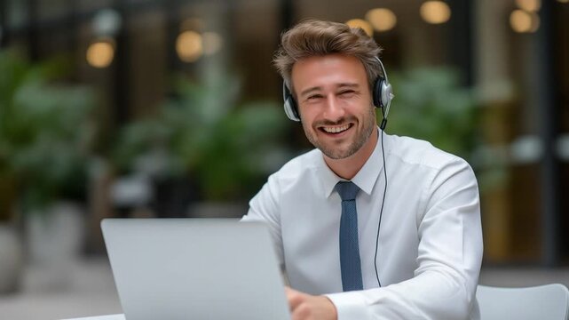 Welcoming Recruiter Making Eye Contact Through Webcam
