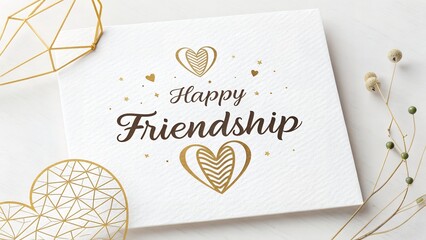 Celebrate happy friendships with this heartwarming golden design