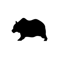 silhouette grizzly bear vector 