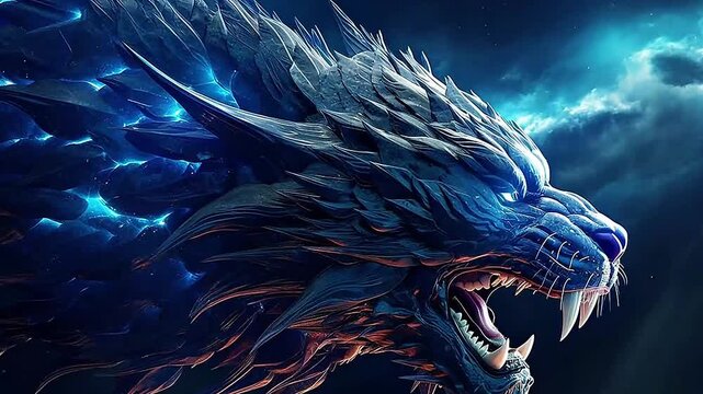 Galaxy Version of dragon liger world ,ai generative