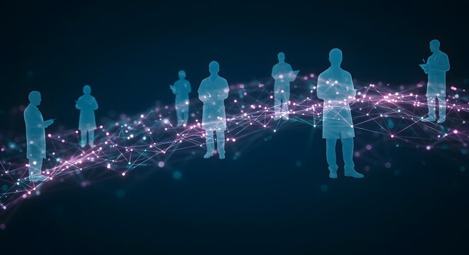 Medical Professionals Connected by Digital Network, Healthcare Technology Concept