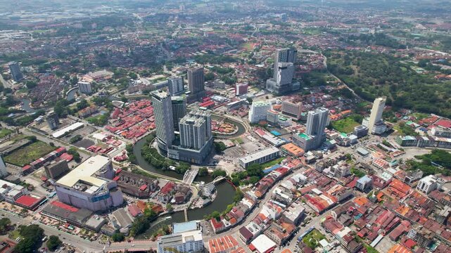 Melaka, Malaysia - Historic portuguese city melaka malacca malaysia river and promenade view