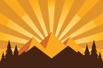 vector illustration of a sunset