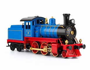 Naklejka premium A toy train engine in vibrant colors
