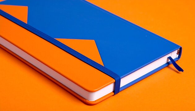 Vibrant notebook on orange background