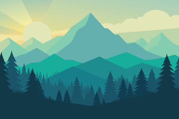 mountain landscape with trees