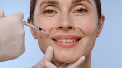 Cosmetic Medical Procedure with Injection for Facial Enhancement