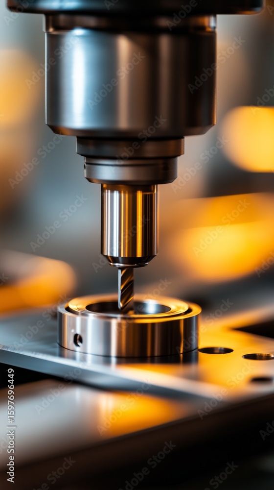 Poster precision machining process in a modern workshop with advanced tools and techniques