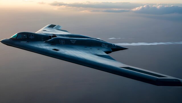 Stealth Bomber B 2 Spirit Flying High Over the Clouds Military Aircraft Aviation Aerospace on transparent background