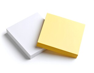 Two stacks of colorful sticky notes on a white background
