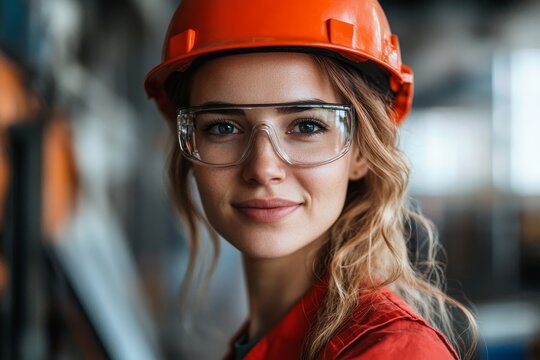 Portrait of industrial woman engineer in a factory, using a laptop and smartphone for work-related tasks, symbolizing the role of technology in modern manufacturing, Generative AI