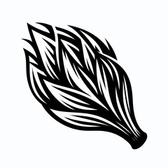 Fototapeta premium Leek. Cartoon Minimal Logo Clipart Silhouette Vector Line Art Illustration. Onion relative a veggie from the garden use it for tasty cooking and dishes.