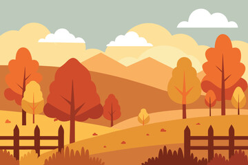 autumn landscape vector